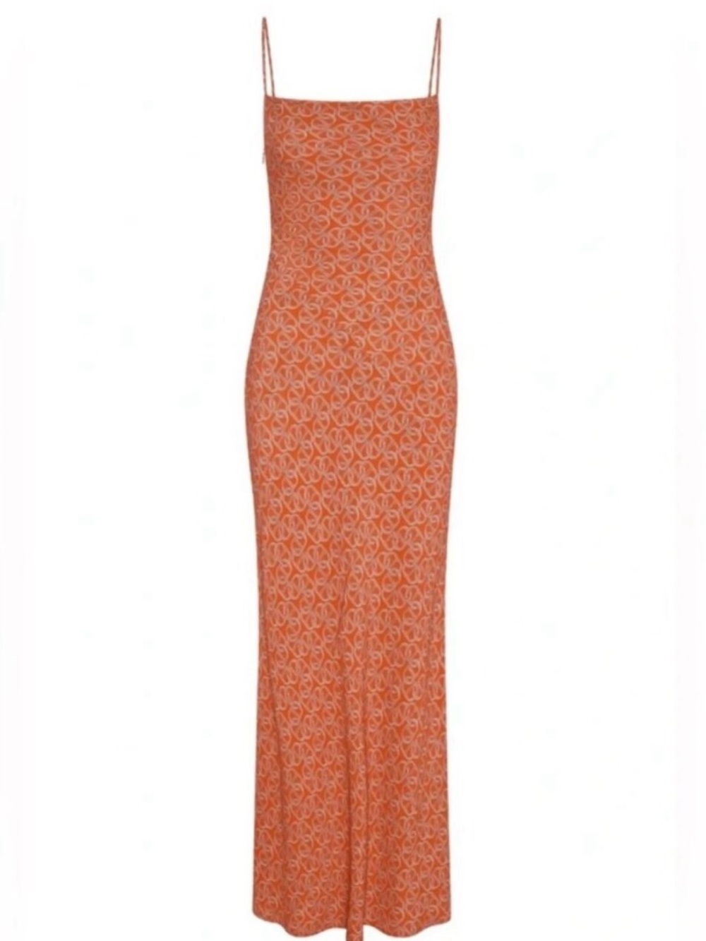 Monday Swimwear Orange Geometric Spaghetti-Strap Maxi Dress